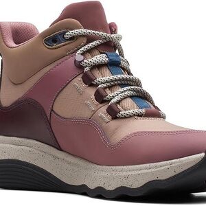 Clarks Women's Jaunt Lo Ankle Boot (purple and cream) almost like new